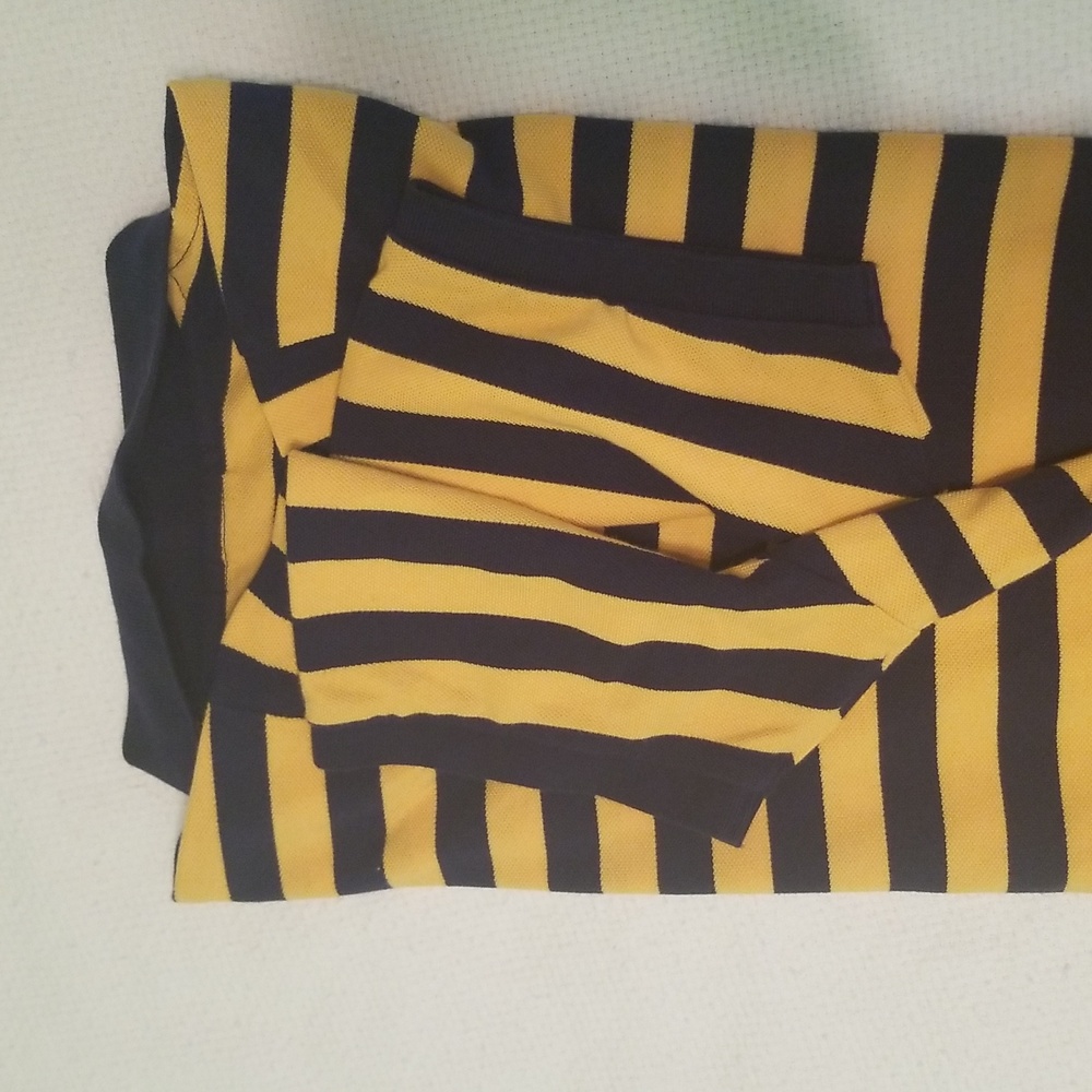 NWOT POLO by RALPH LAUREN Blue Yellow Striped Polo Shirt Short Sleeves MeN XXL - Picture 8 of 8